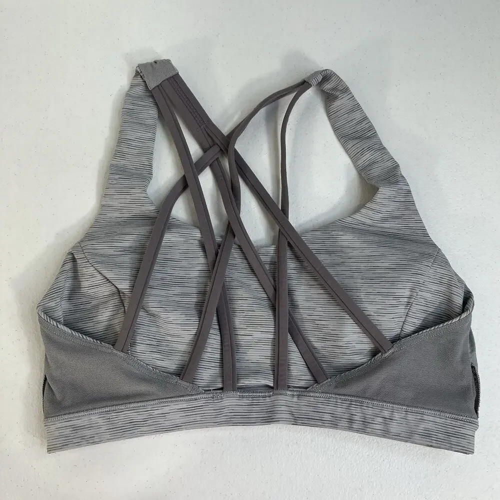 Lululemon Sz‎ 6 Free To Be Serene Bra Light Support C/D Cup Nimbus Battleship